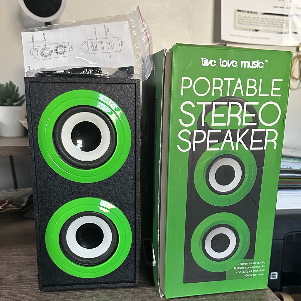 Dual Green and Black Portable Speaker